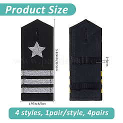 4 пара 4-х стилевых полиэстровых погон&nbsp;DIY-FH0008-99B