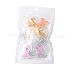 12 шт. 2 стиля розовая лента эмалированная булавка для осведомленности о раке груди&nbsp;JEWB-FS0001-08