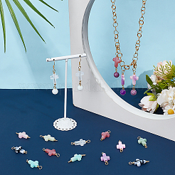 70 шт. 7-х цветные двухцветные акриловые подвески-соединители&nbsp;PALLOY-PH01847