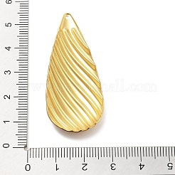 304ステンレススチール製ビッグペンダント  18KGP本金メッキ  ティアドロップ  50x21x3mm  穴：1.5x1mm&nbsp;STAS-Z091-04G-01