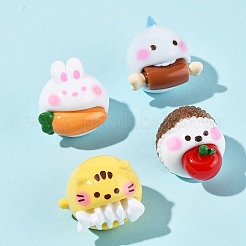 8 шт. 4 стиля симпатичных непрозрачных смоляных кабошонов CRES-FS0001-22