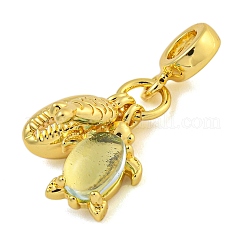 Подвески-шармы из латуни и смолы с покрытием из стойки KK-I718-22G