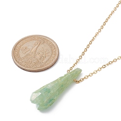Colliers avec pendentif en forme de larme torsadée en cristal de quartz naturel teint&nbsp;NJEW-JN04497-02