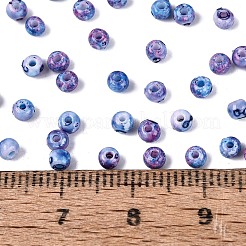 ピカソガラスシードビーズ  丸い穴  ロンデル  コーンフラワーブルー  3~3.5x2~2.5mm  穴：0.9~1mm  約12855個/ポンド&nbsp;GL-N001-01B-03