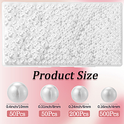 800шт 4 стиля имитация жемчуга акриловые бусины&nbsp;OACR-LT0001-01