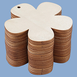 24 шт. подвески из необработанного дерева и пеньковая веревка FIND-WH20020-26A