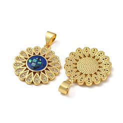 Латунные подвески подвески из микропаве с кубическим цирконием&nbsp;KK-K356-11G