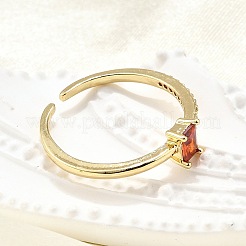 Манжеты из латуни с микро паве кубический цирконий для женщин&nbsp;RJEW-H247-19G-02