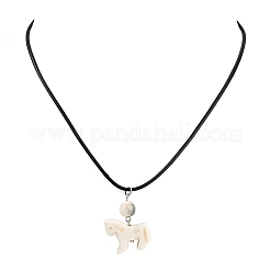 Подвеска в виде лошади из окрашенной синтетической бирюзы&nbsp;NJEW-JN05430-03