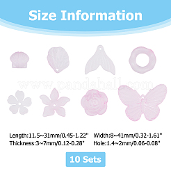 10 набор 200 г прозрачных акриловых матовых бусин FACR-HS0001-02A