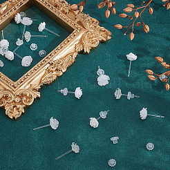 4 пара 4-х стилей пластиковых сережек-гвоздиков для женщин&nbsp;EJEW-GO0001-04