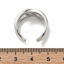 Messing Micro Pave Zirkonia Manschette offene Ringe&nbsp;RJEW-C163-15P