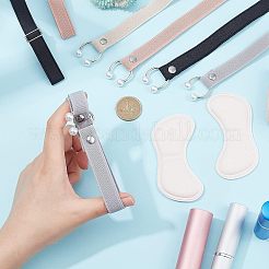 4組4色のナイロン靴ひもバックルと4セットのフォームヒールピース粘着パッド  ハイヒールアンチルーズ靴ひも靴ひも  プラスチックビーズとプラチナ鉄クラスプ付き  ミックスカラー  バックル：約168~297x15mm  パッド：約90x42x4mm&nbsp;FIND-NB0002-17