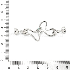 Застежки-защелки из латуни с микропаве из зеленого кубического циркония&nbsp;KK-U059-37P