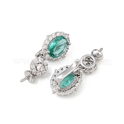 Латунные овальные застежки с кубическим цирконием KK-H524-12P