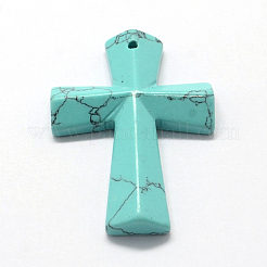 Kreuz natürliche & synthetische Mischsteinanhänger&nbsp;G-Q449-03