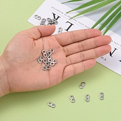 変色しないインフィニティ 201 ステンレススチール ビーズ スペーサー バー  ステンレス鋼色  11x6x1mm  穴：2.5mm&nbsp;X-STAS-R064-46