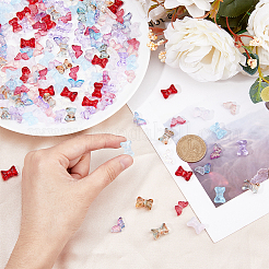 200шт 10 стиля прозрачные окрашенные распылением стеклянные бусины GLAA-FH0001-70