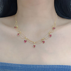 Женские колье-нагрудники с подвеской в виде сердца из латуни&nbsp;FS-WGB563A-02