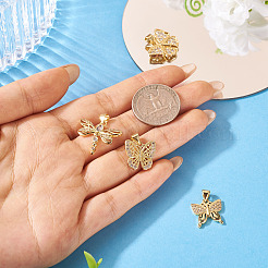 4шт 4 стиля латунные микропаве прозрачные кубические подвески из циркония&nbsp;KK-TA0002-84