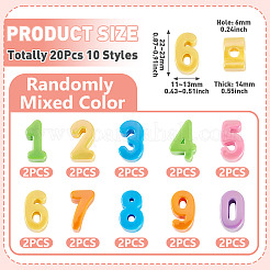 20 Stück 10 Stile UV-Beschichtung undurchsichtige Acrylperlen&nbsp;SACR-TA0001-76