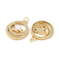 Латунные микропаве прозрачные подвески с фианитом&nbsp;KK-B083-33B-G