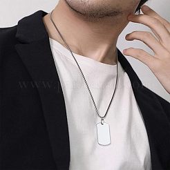 201 нержавеющая сталь прямоугольная штампованная пустая бирка подвеска STAS-UN0012-39