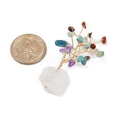 4 шт. натуральные смешанные драгоценные камни в виде крошки для украшения витрины «Дерево жизни» AJEW-JD00015