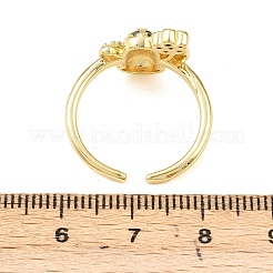 Манжеты из латуни с микро паве кубический цирконий для женщин&nbsp;RJEW-A088-07G