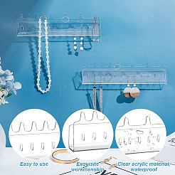 Прозрачные акриловые настенные подставки для ожерелья NDIS-WH0006-18