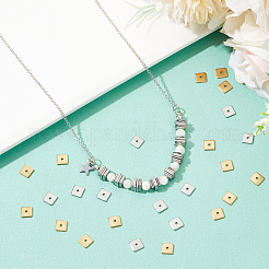 60 шт. 2-х цветные разделительные бусины из нержавеющей стали 304&nbsp;STAS-UN0059-53