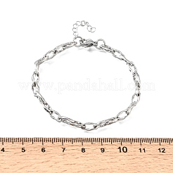 Pulseras de cadena de eslabones ovalados retorcidos de acero inoxidable 304 de 4.5 mm para hombre y mujer.&nbsp;SA-CBAB767-17B-P