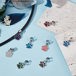 12 шт. 6-цветный эмалированный стетоскоп с отпечатком лапы HJEW-OC00055