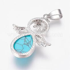 Окрашенные синтетические бирюзовые подвески&nbsp;G-G651-A06