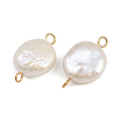 Плоские круглые подвески-соединители из натурального пресноводного жемчуга Кеши STAS-D378-20G