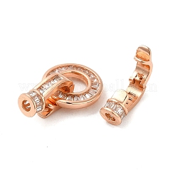 Покрытие стойки латунь паве прозрачный кубический цирконий круглые складные застежки&nbsp;KK-Q781-09A-RG