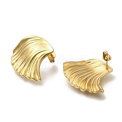 Серьги-гвоздики из нержавеющей стали 304 в форме океанской волны&nbsp;EJEW-H015-03G