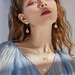 60шт 6 цвета двухцветные прозрачные стеклянные подвески GLAA-YW0004-45