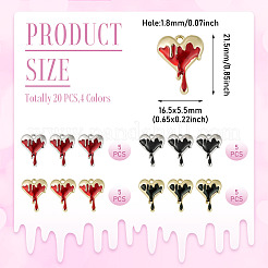 20pcs pendentifs en émail en alliage&nbsp;ENAM-TA0003-62C