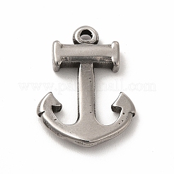 変色しない304ステンレススチールペンダント  アンカー  ステンレス鋼色  18x14x3mm  穴：1.2mm&nbsp;STAS-P322-14B-P