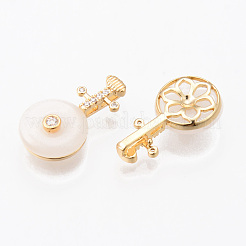 Подвески из полой латуни с прозрачным кубическим цирконием KK-N232-201-NF