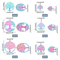 24 шт. 6 стиля ионного покрытия (IP) 201 филигранные подвески из нержавеющей стали&nbsp;STAS-GA0001-29