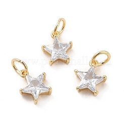 Подвески из латуни с покрытием из прозрачного кубического циркония KK-E081-03G