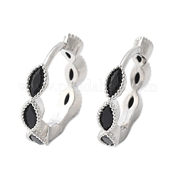 Серьги-кольца из латуни с микро-паве из фианита EJEW-K083-34P-A