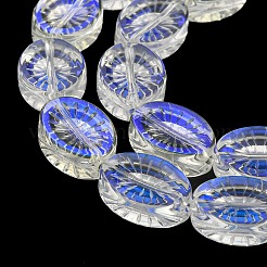 Прозрачные стеклянные бусины с гальваническим покрытием ab&nbsp;EGLA-G037-13A-AB01