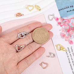 6 шт. 3-цветная латунная застежка с прозрачным кубическим цирконием KK-CA0002-68