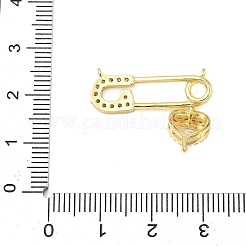 Латунные микропаве прозрачные подвески с фианитом&nbsp;KK-B139-07G-02