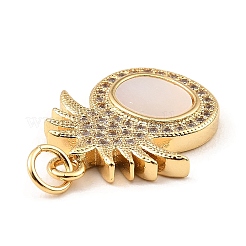 Латунь с фианитами и подвесками-ракушками KK-K342-18G