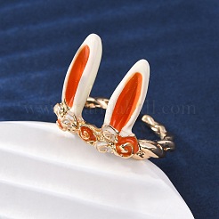 Эмалированные регулируемые открытые манжеты из цинкового сплава для женщин RJEW-U058-03G