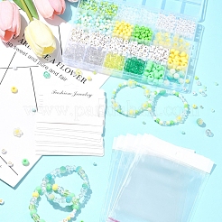 Наборы для изготовления браслетов из круглых акриловых и пластиковых бусин своими руками&nbsp;DIY-FS0006-49